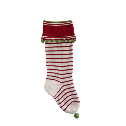 Christmas Stocking With Green Trim