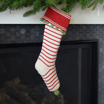 Christmas Stocking With Green Trim