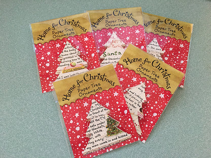 Home For Christmas Paper Tree Ornaments, set of 3