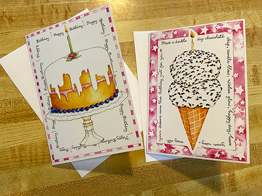 Cake and Ice Cream Birthday Cards