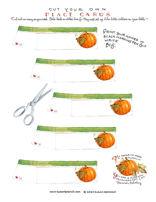 Pumpkin Cut-Your-Own Place Cards