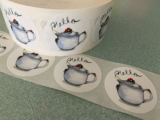 Hello Circle Stickers