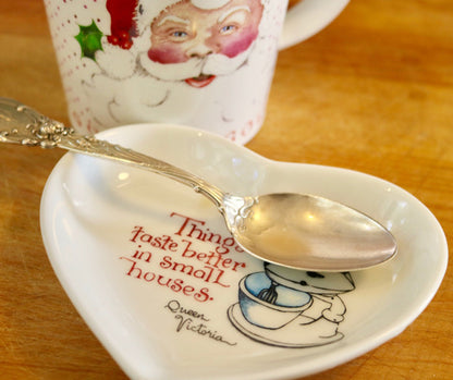 Small Houses Heart-Shaped Dish