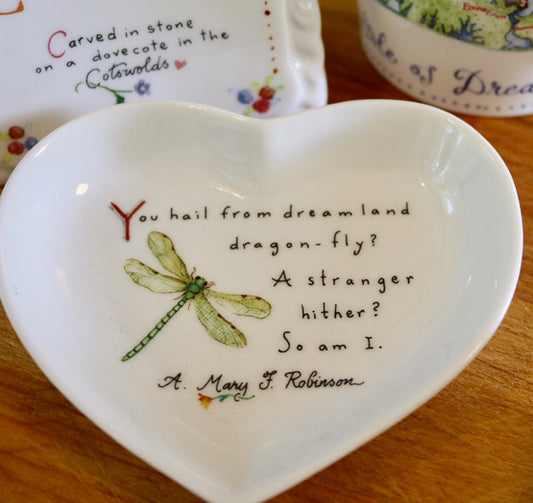 Dragonfly Heart-Shaped Dish